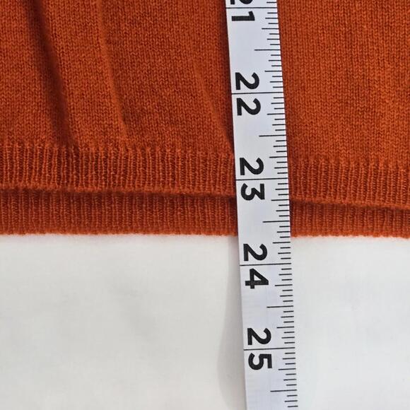 Manrico Cashmere Sweater Vest Orange Knit Top Womens XL Made in Italy MSRP $750 - Picture 9 of 10